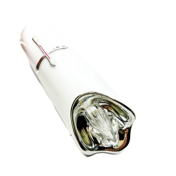 WKŁAD DO ZNICZY LED Z KRZYŻEM 17,5 CM SREBRNY - obrazek 3