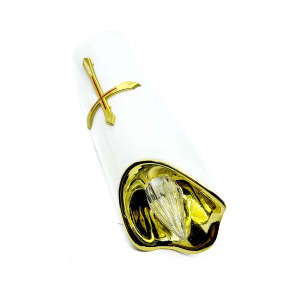 WKŁAD DO ZNICZY Z KRZYŻEM LED 12 CM ZŁOTY - obrazek 2
