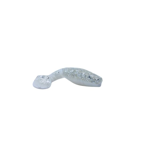 GUMA WĘDKARSKA RIPPER 10 CM  BIAŁA Z BROKATEM - obrazek 2