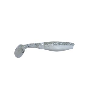 GUMA WĘDKARSKA RIPPER 10 CM  BIAŁA Z BROKATEM