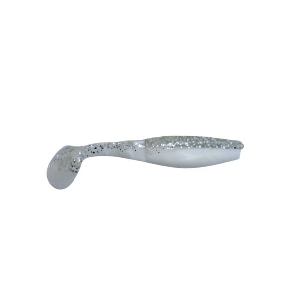 GUMA WĘDKARSKA RIPPER 10 CM  BIAŁA Z BROKATEM
