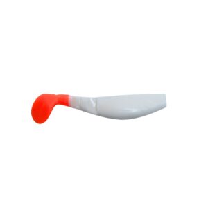 GUMA WĘDKARSKA RIPPER 10 cm BIAŁA Z POMARAŃCZOWYM OGONEM