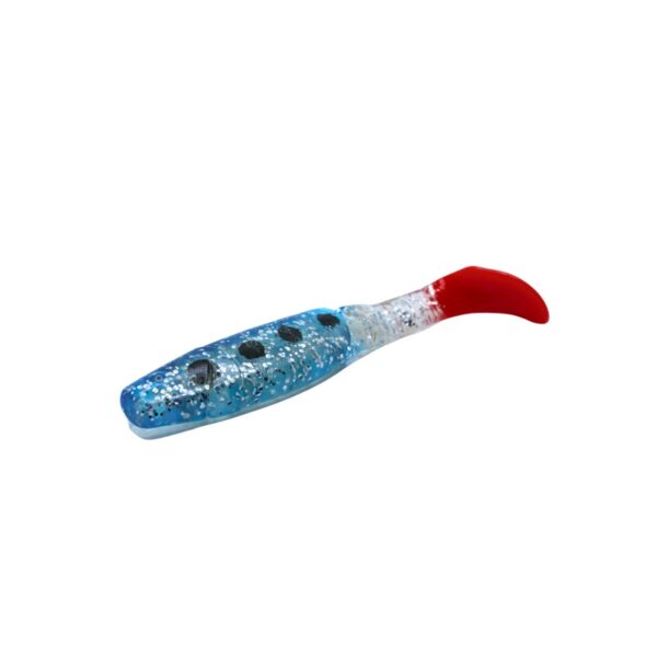 GUMA WĘDKARSKA RIPPER 12 CM NIEBIESKA Z BROKATEM - obrazek 4