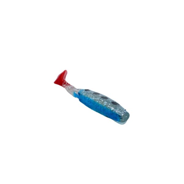 GUMA WĘDKARSKA RIPPER 12 CM NIEBIESKA Z BROKATEM - obrazek 2