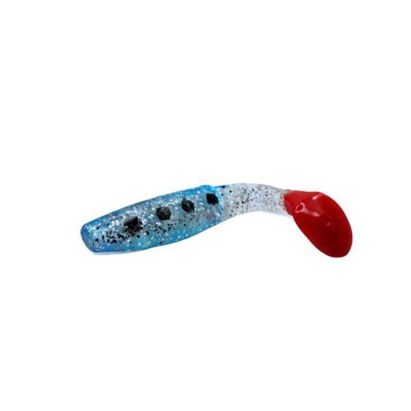 GUMA WĘDKARSKA RIPPER 12 CM NIEBIESKA Z BROKATEM - obrazek 3