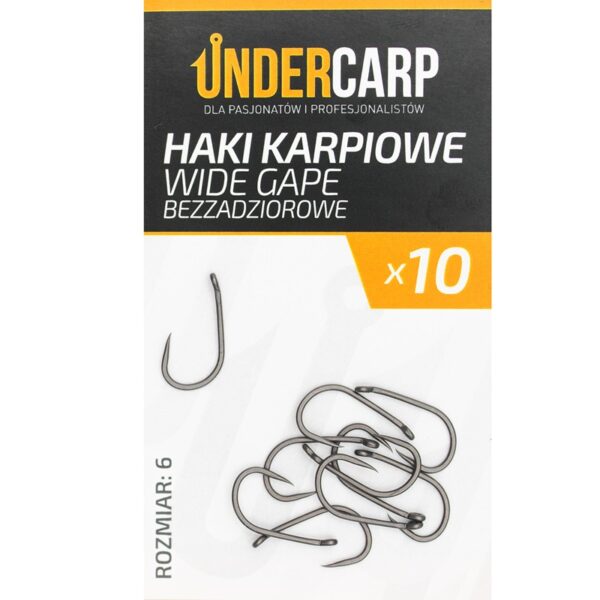 UNDERCARP HAKI KARPIOWE WIDE GAPE bezzadziorowe ROZM 6 10 szt - obrazek 2