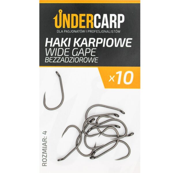 UNDERCARP HAKI KARPIOWE WIDE GAPE bezzadziorowe ROZM 4 10 szt - obrazek 2