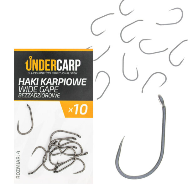 UNDERCARP HAKI KARPIOWE WIDE GAPE bezzadziorowe ROZM 4 10 szt