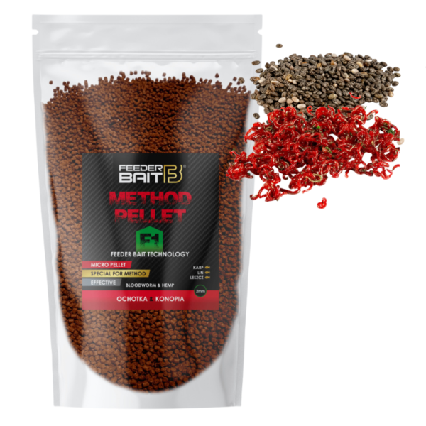 FEEDER BAIT PELLET 2 MM – F1 OCHOTKA KONOPIA 800G ZANĘTOWY DO METHOD FEEDER - obrazek 2