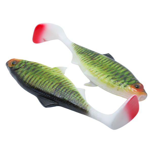 ZESTAW 2X DUŻA GUMA REAL FISH 14 CM GREEN TIGER - obrazek 2