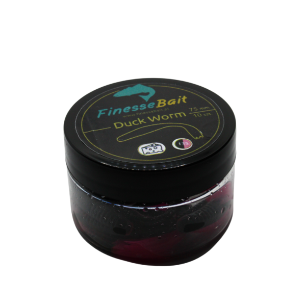 FINESSE BAIT DUCK WORM 75MM RÓŻOWO - CZARNY 135 - obrazek 6