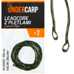 UNDERCARP LEADCORE Z PĘTLAMI Z DWÓCH STRON ZIELONY 100 CM