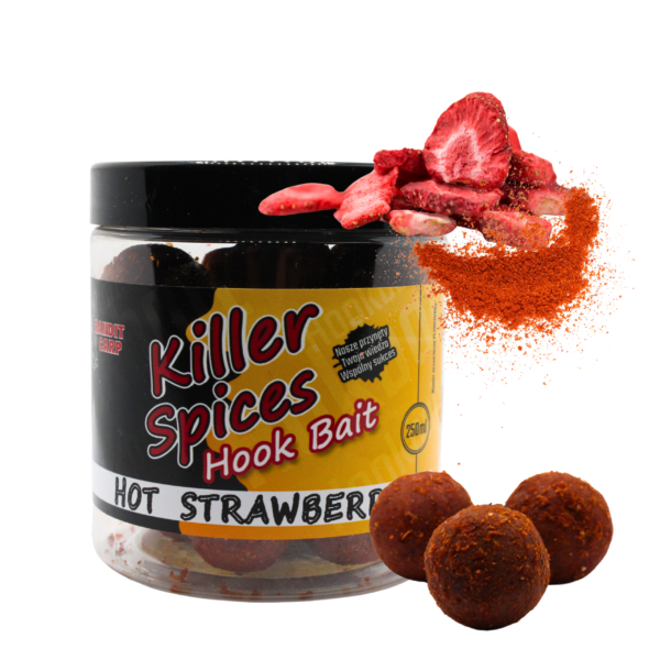 KILLER SPICES HOOK BAITS 20 mm HOT STRAWBERY 250ml - obrazek 4