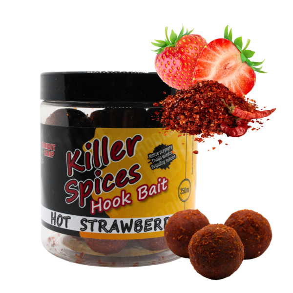 KILLER SPICES HOOK BAITS 20 mm HOT STRAWBERY 250ml - obrazek 7